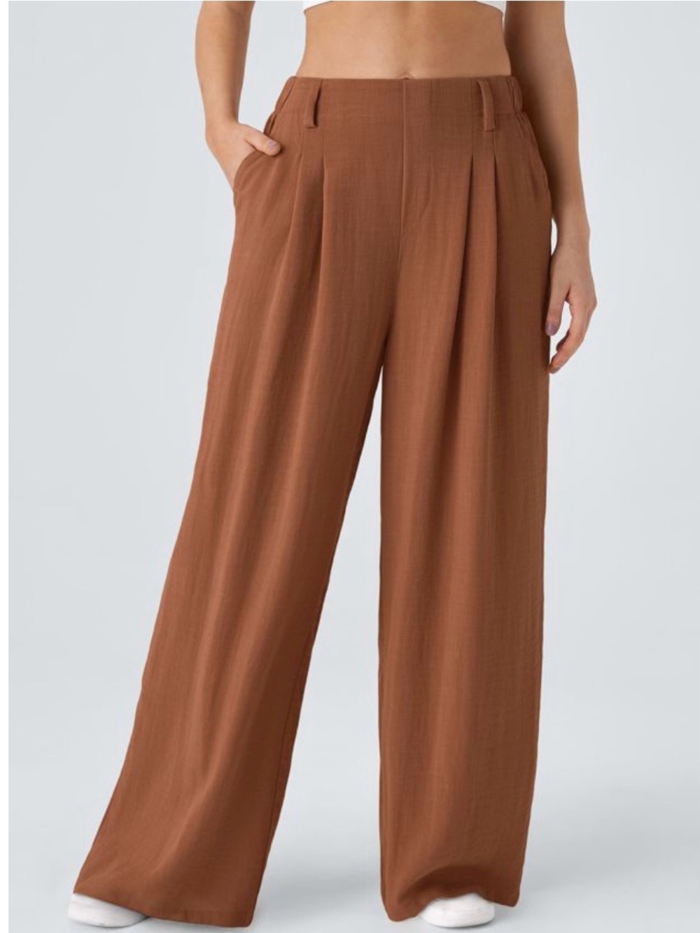 Halara Women’s High Waisted Pocket Wide Leg Flowy Solid Palazzo Casual Pants